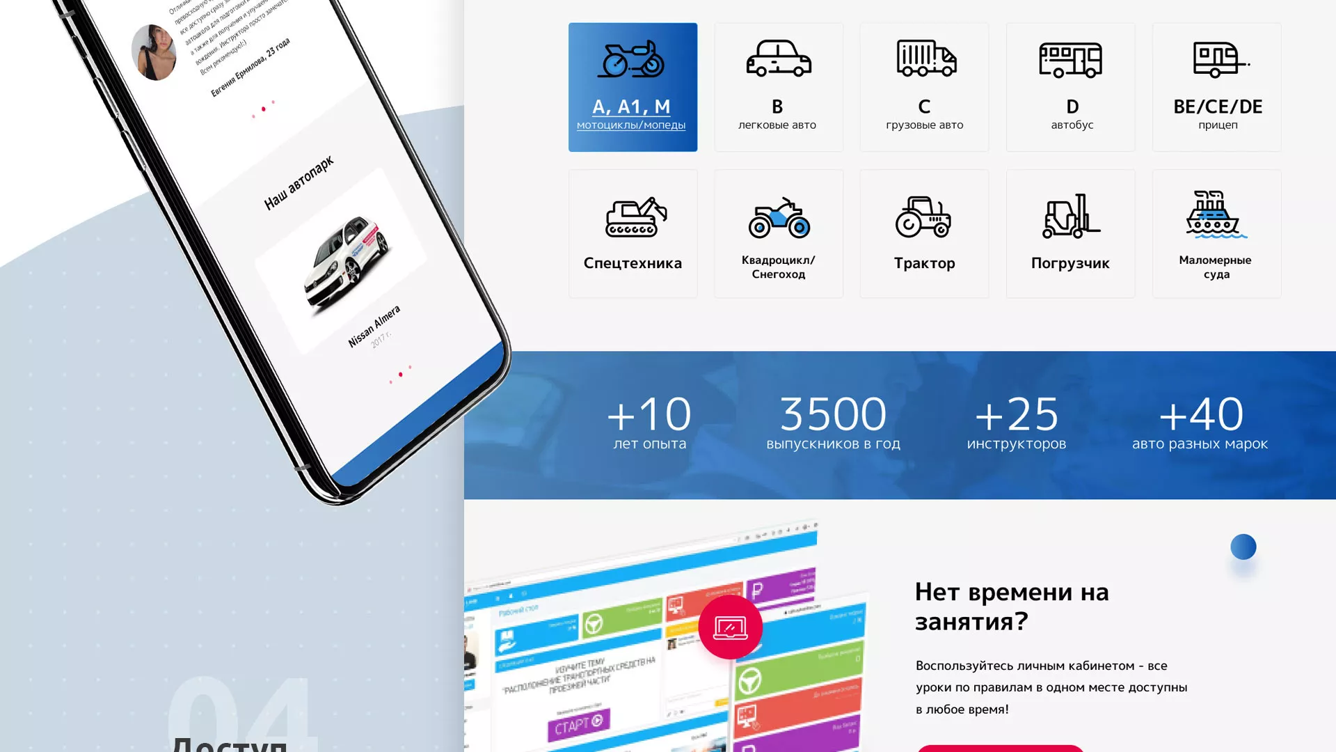 Разработка сайта автошколы «Орлан» в Губкине