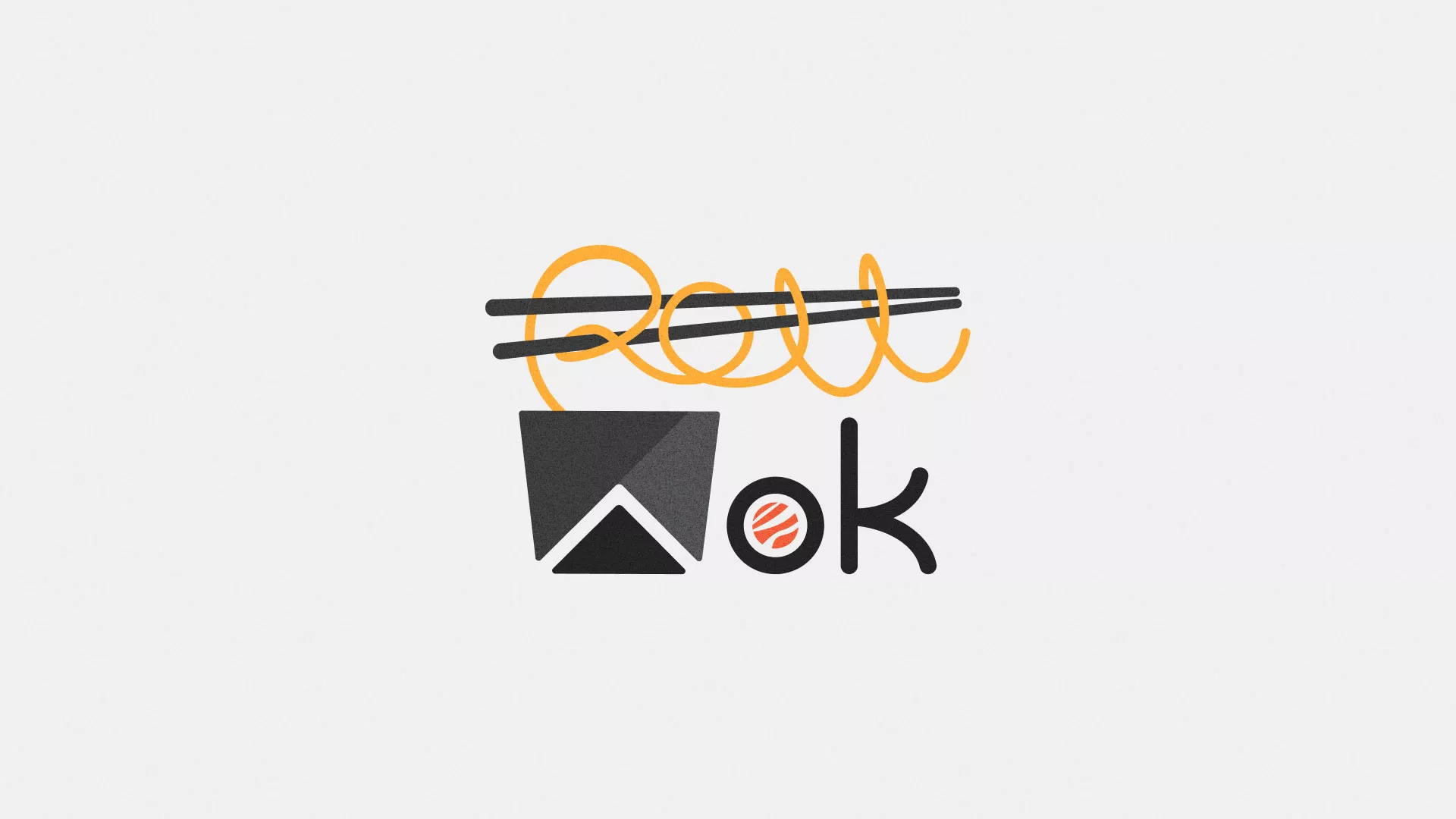 Разработка логотипа суши-бара «Roll Wok Club» в Губкине
