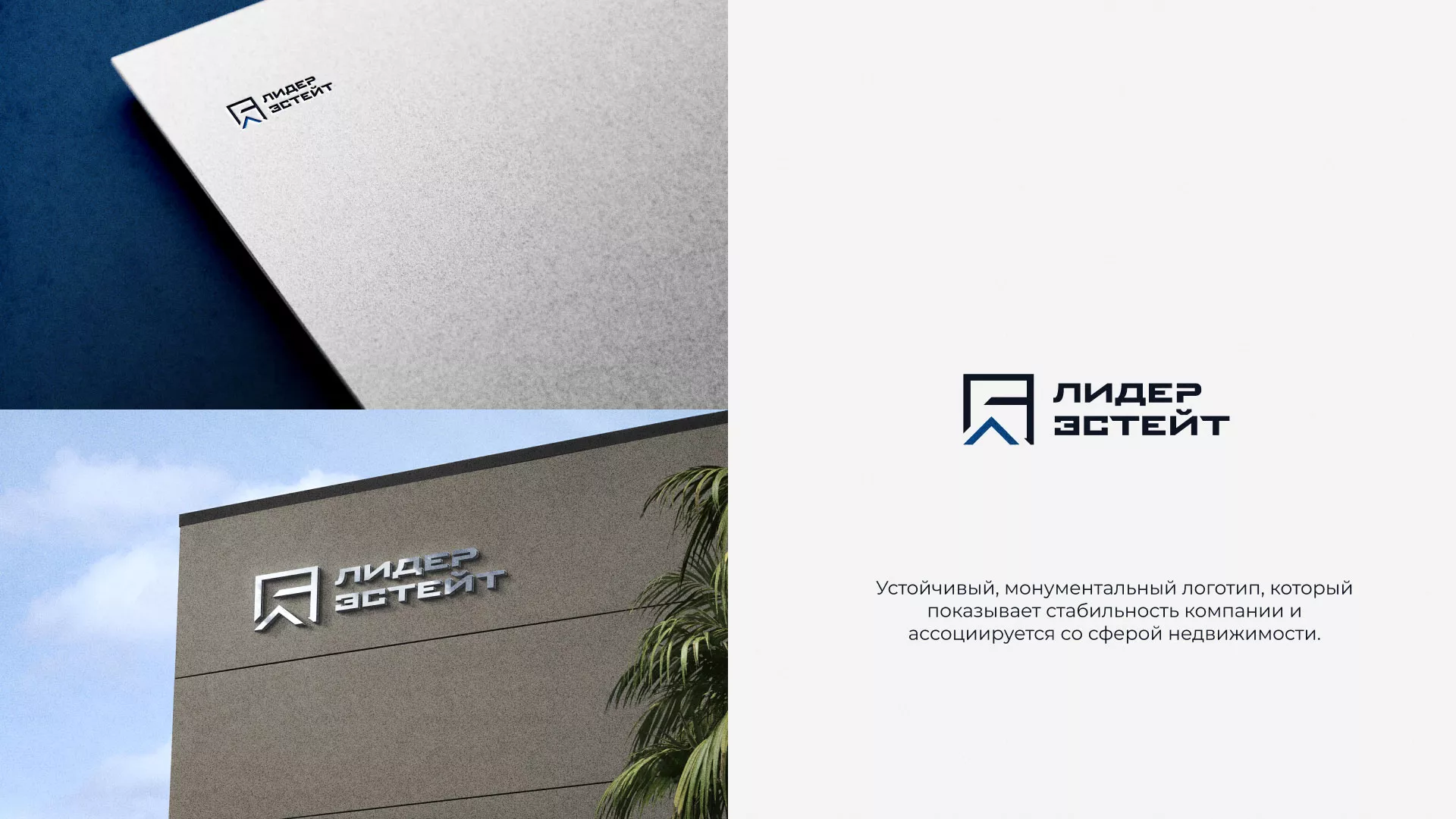 Разработка логотипа агентства недвижимости «Лидер Эстейт» в Губкине